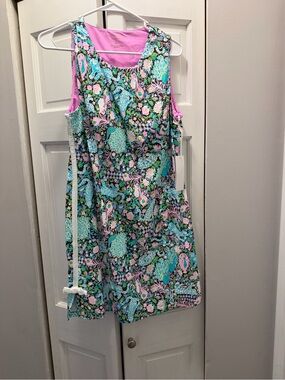 NWT LILLY PULITZER MELA ACTIVE DRESS SIZE L UPF 50+ MULTI CROSSGRAIN ROYAL ZOO